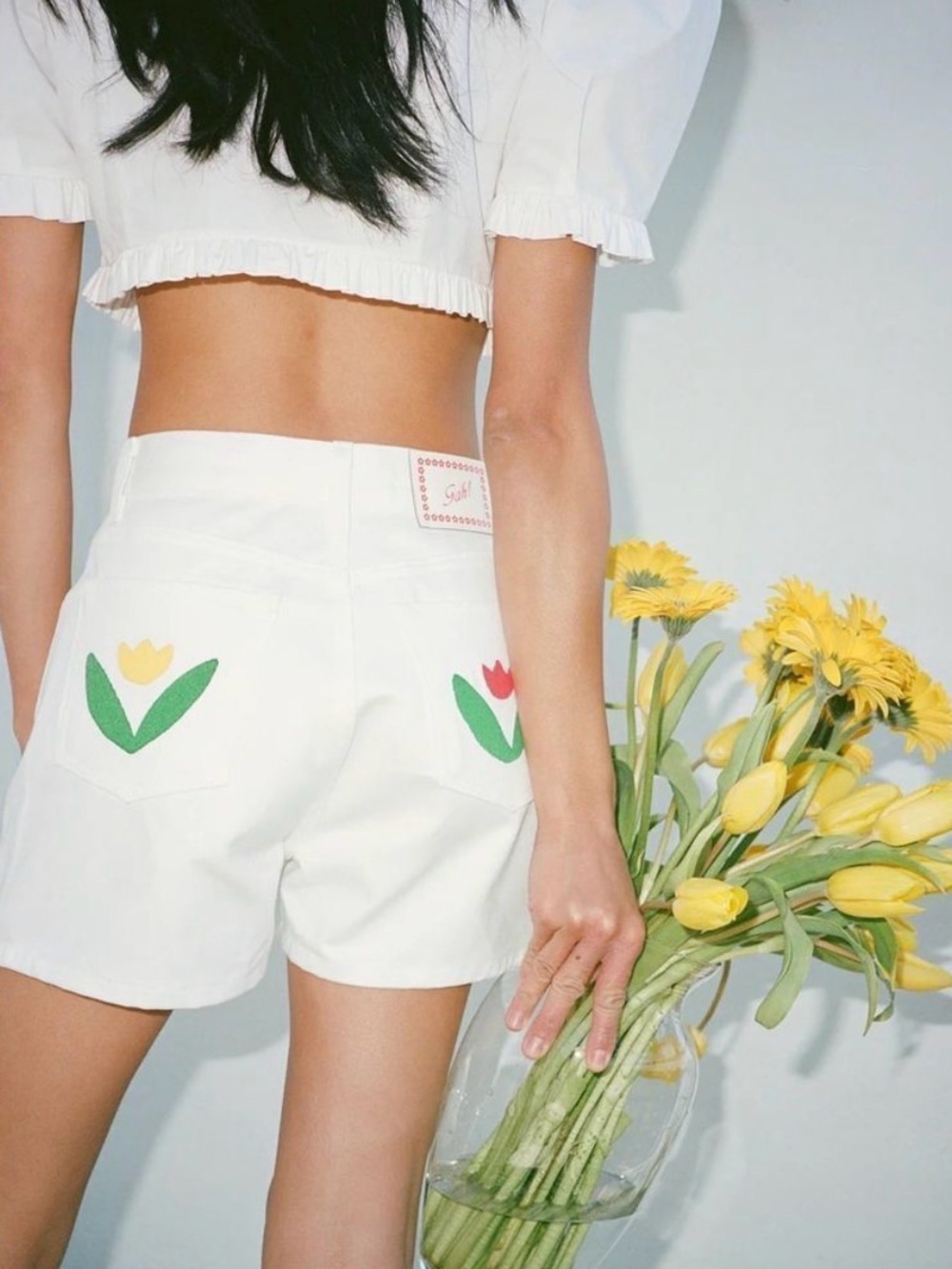 Lisa Says Gah Birthday Girl Tulip Embroidered Evan Shorts